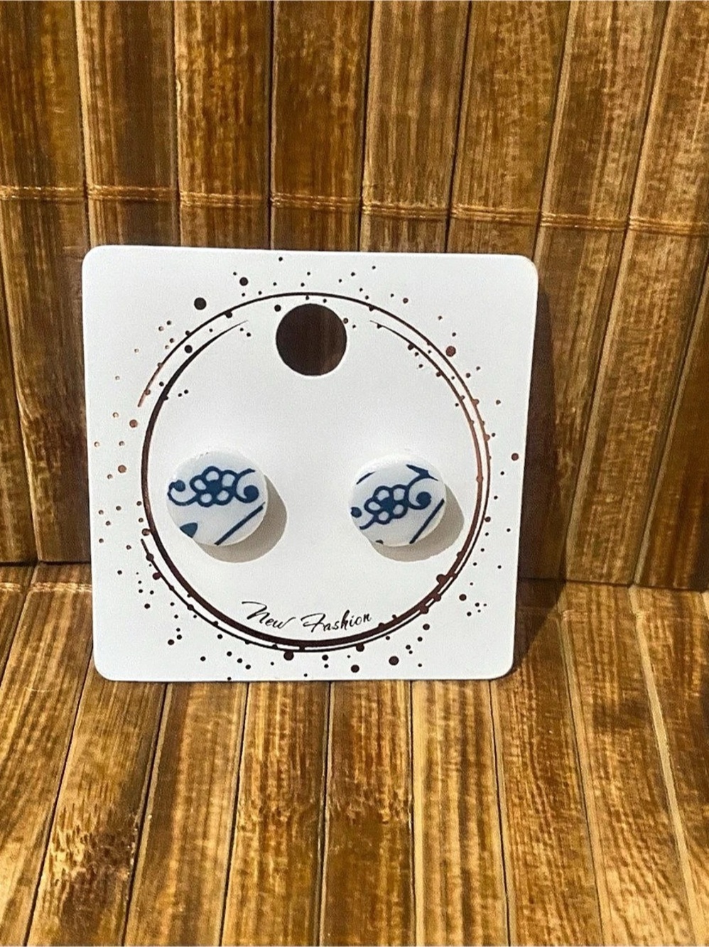 Blue & White Stud Earrings NWT